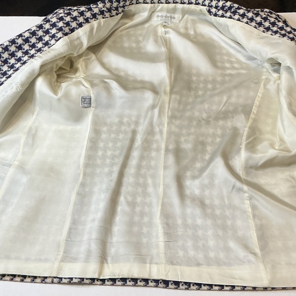 Vintage Houndstooth Wool Blazer Oversized Preppy Old Money Size 14 - Picture 13 of 15